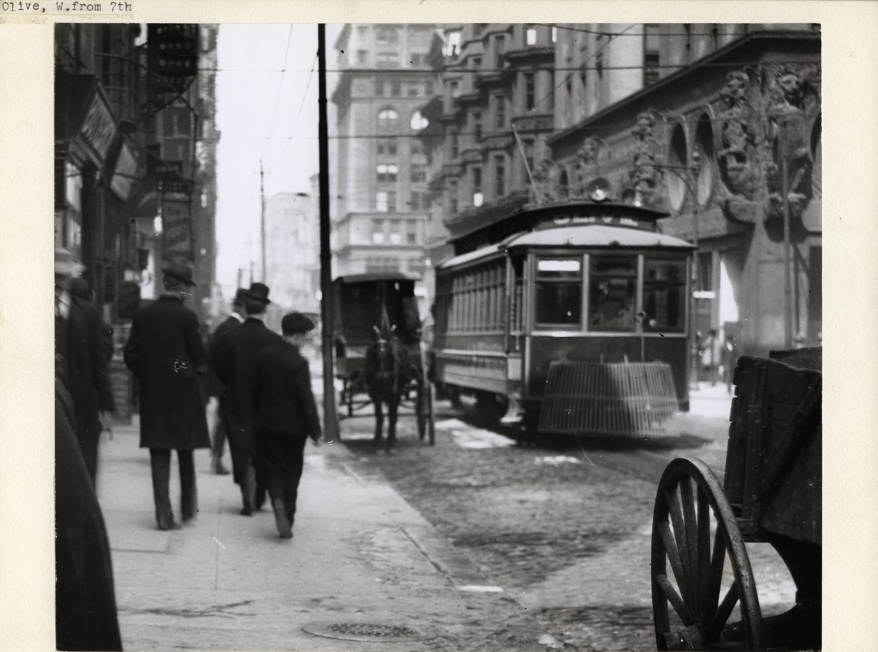 Olive Street ser vest fra 6th Street av Charles Clement Holt