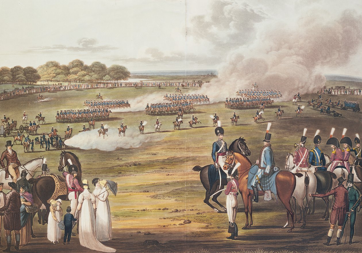 Utsikt over London Volunteer Cavalry and Flying Artillery, 1805 av Charles Cranmer