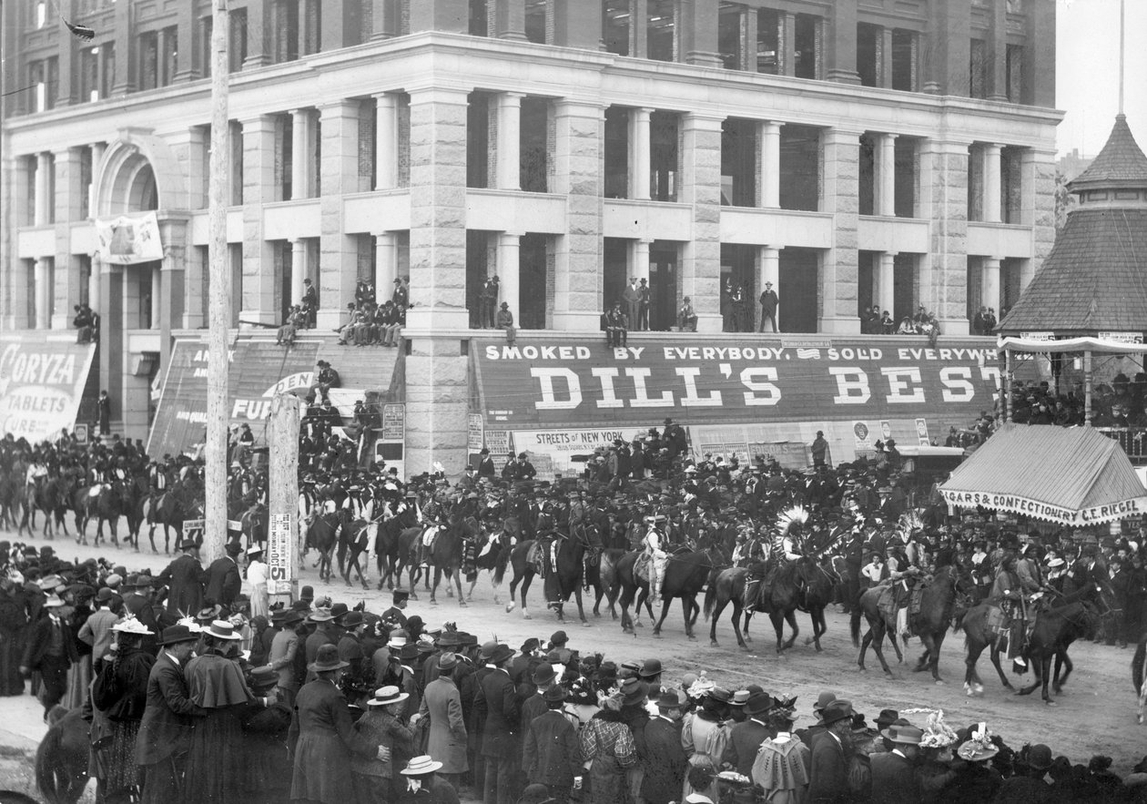 Festival of Mountain and Plain parade, 1896 (bw-bilde) av Charles D. Kirkland