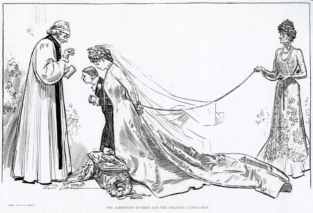Den ambisiøse moren og den forpliktende presten, 1902 av Charles Dana Gibson