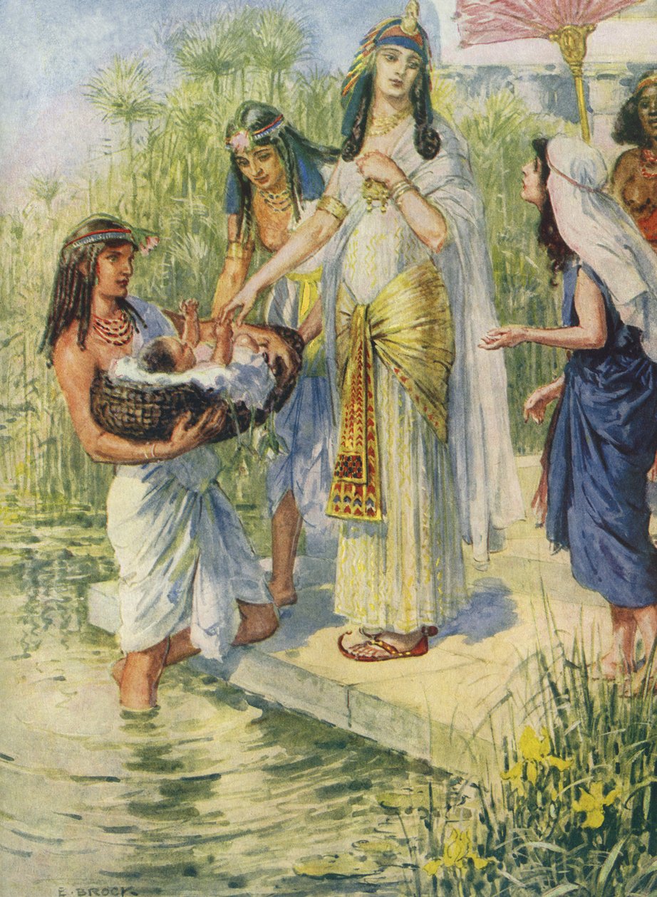 Faraos datter finner babyen Moses av Charles Edmund Brock