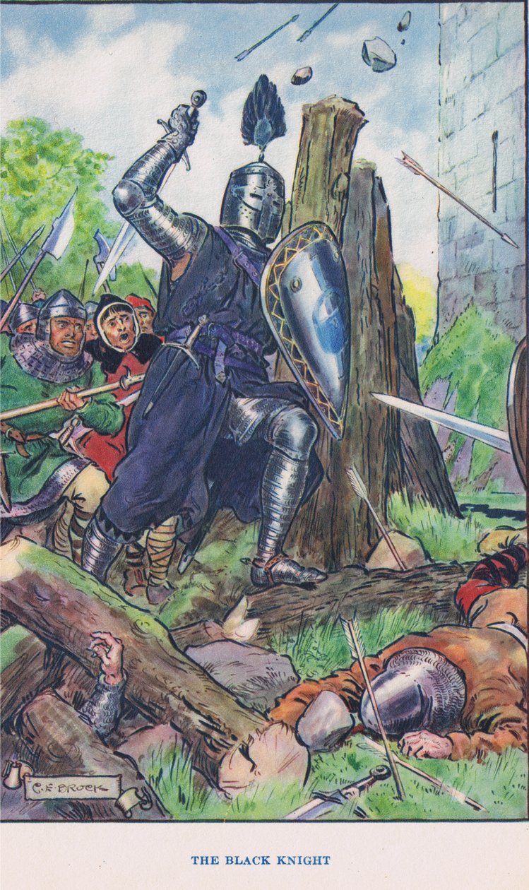 The Besieged Castle - The Black Knight, illustrasjon fra 