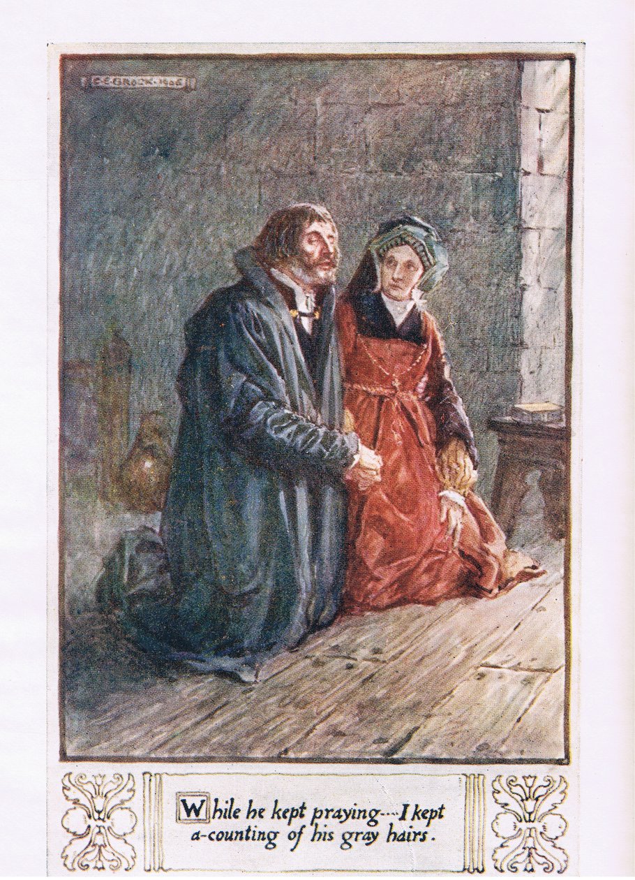 Mens han fortsatte å be, holdt jeg en telling av de grå hårene hans av Charles Edmund Brock