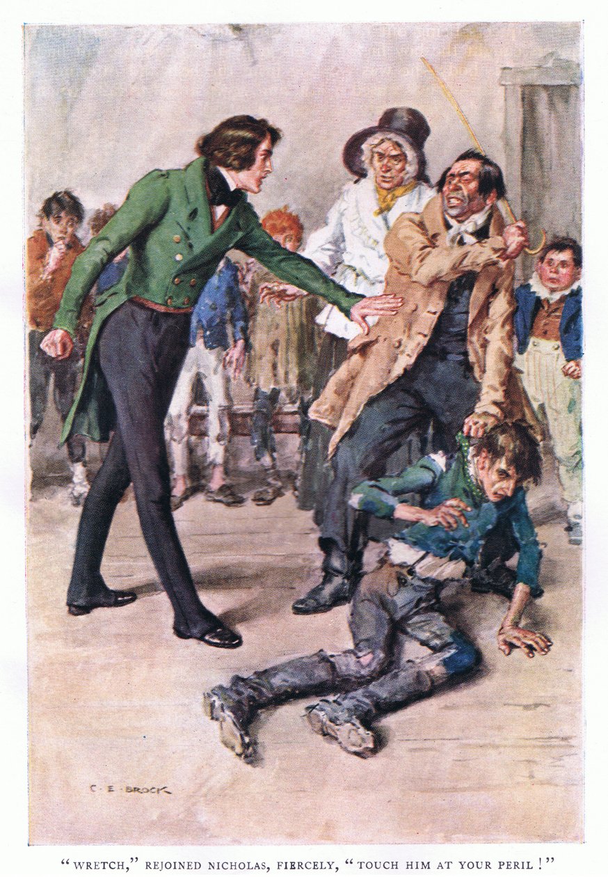 Stende, slo seg heftig sammen med Nicholas, rør ham igjen på din fare! av Charles Edmund Brock