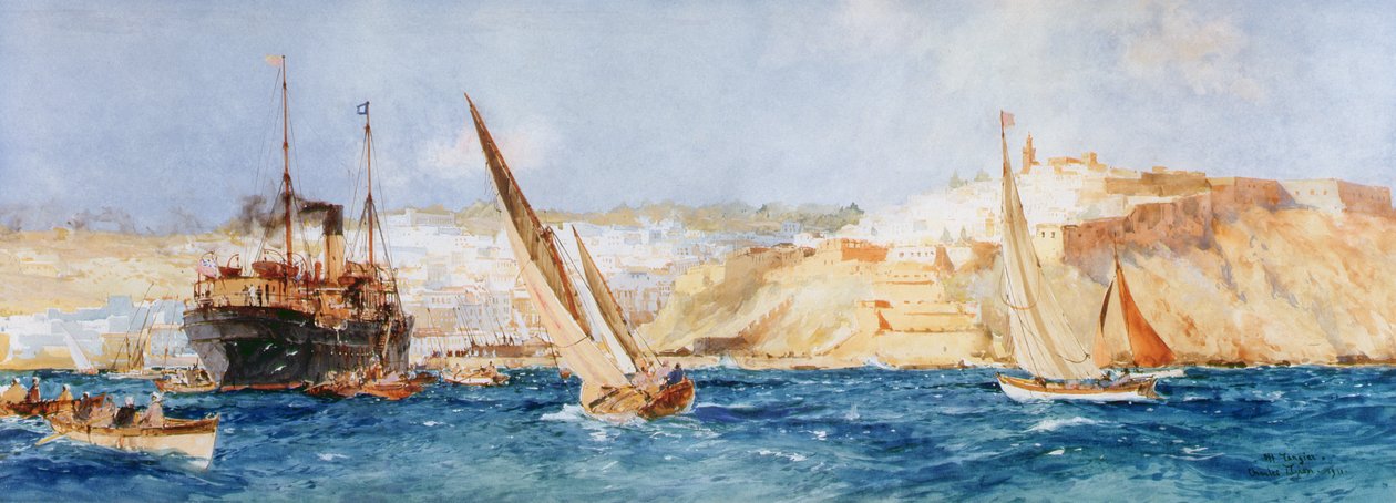 Tangier, 1911 (wc og gouache på papir) av Charles Edward Dixon