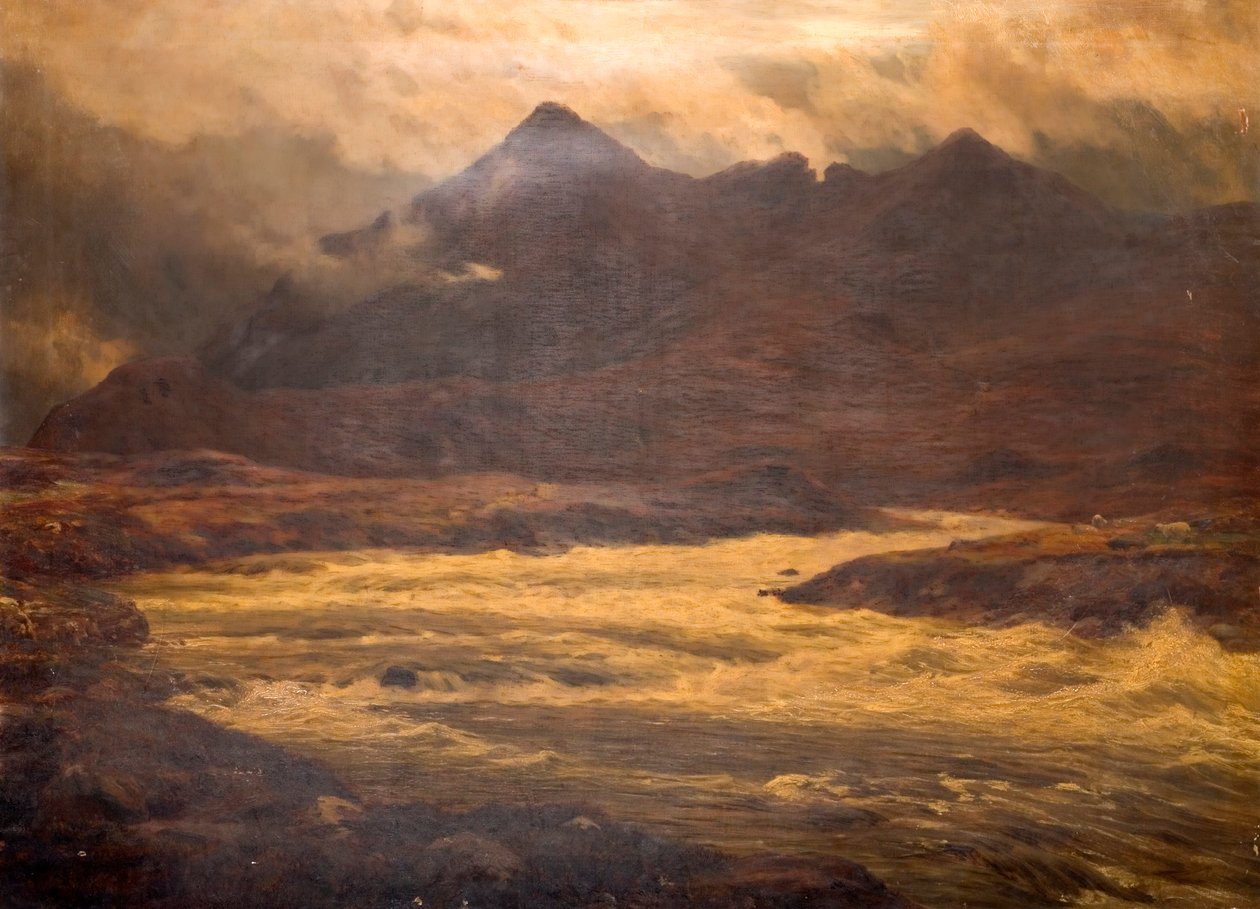 Fjell og flom, Snir-Na Gillan, Skye, 1876 av Charles Edward Johnson