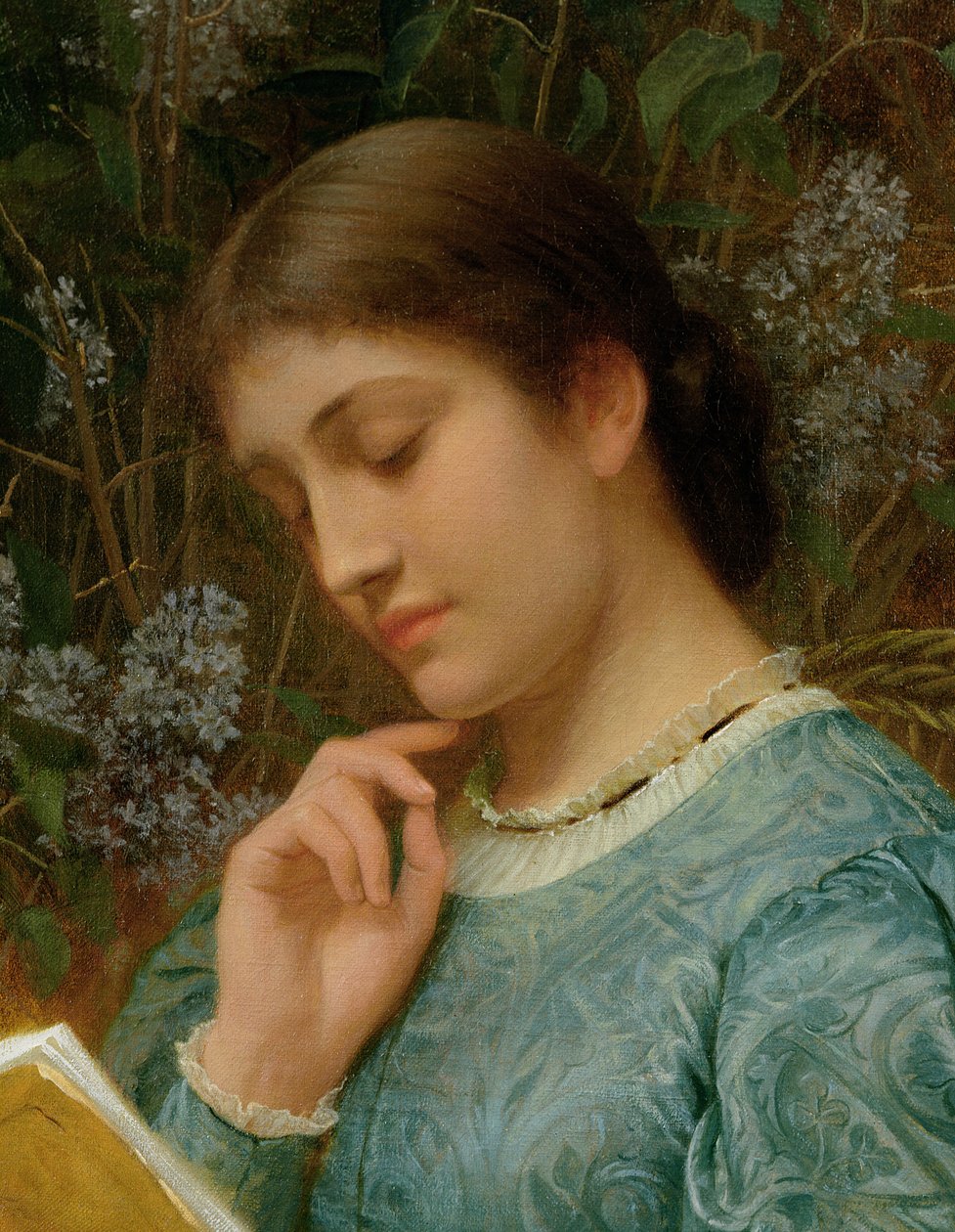 Jente som leser (muligens Kate Dickens) av Charles Edward Perugini