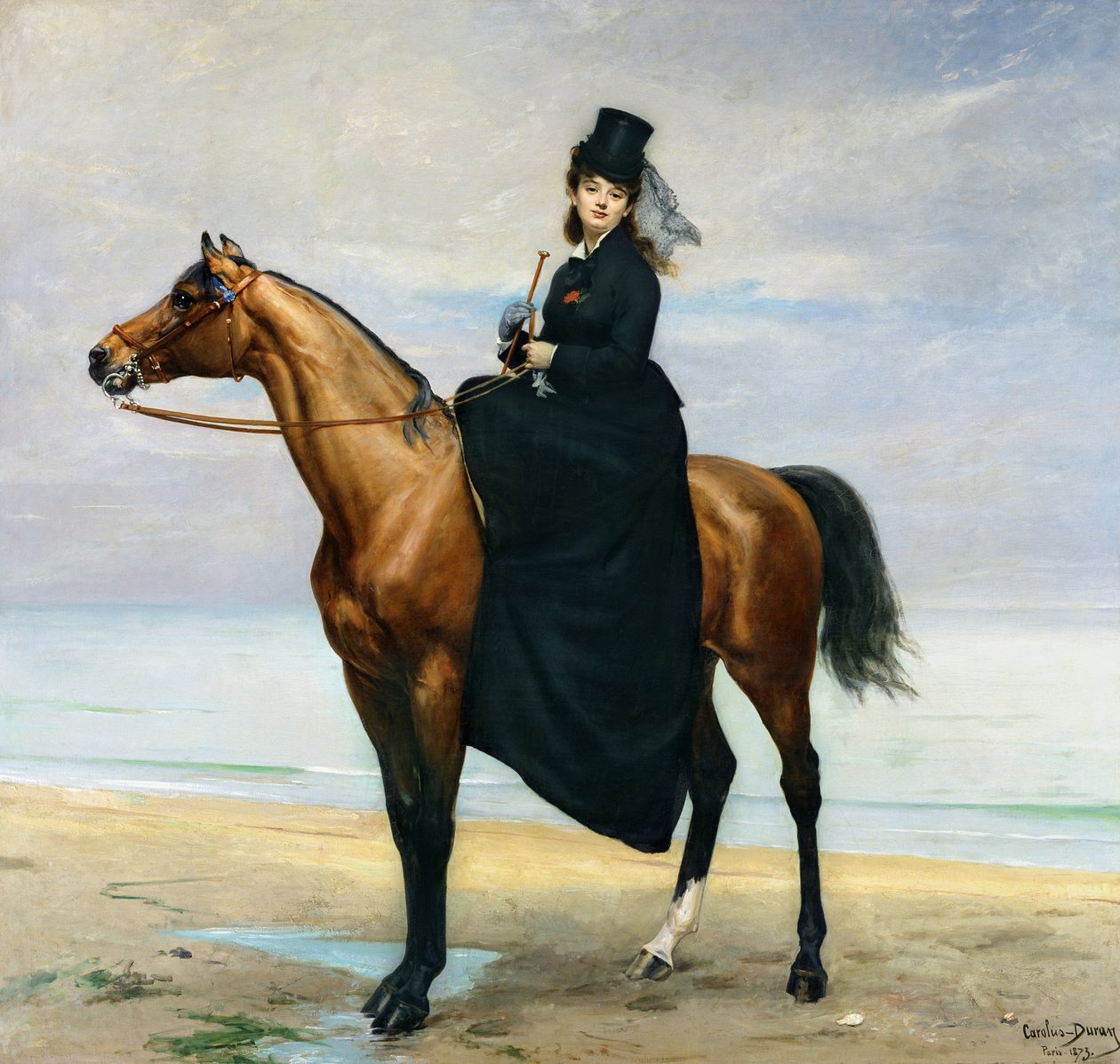 Ridesportrett av Mademoiselle Croizette, 1873 av Charles Emile Auguste Carolus Duran