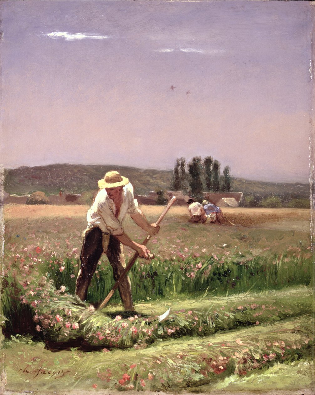 En bonde, klipper av Charles Emile Jacque