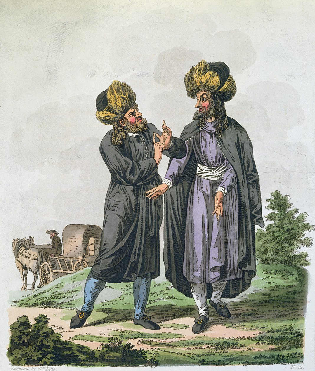Polske jøder, gravert av William Ellis (1747-1810) utgitt i 1804 av Charles Emilius Gold