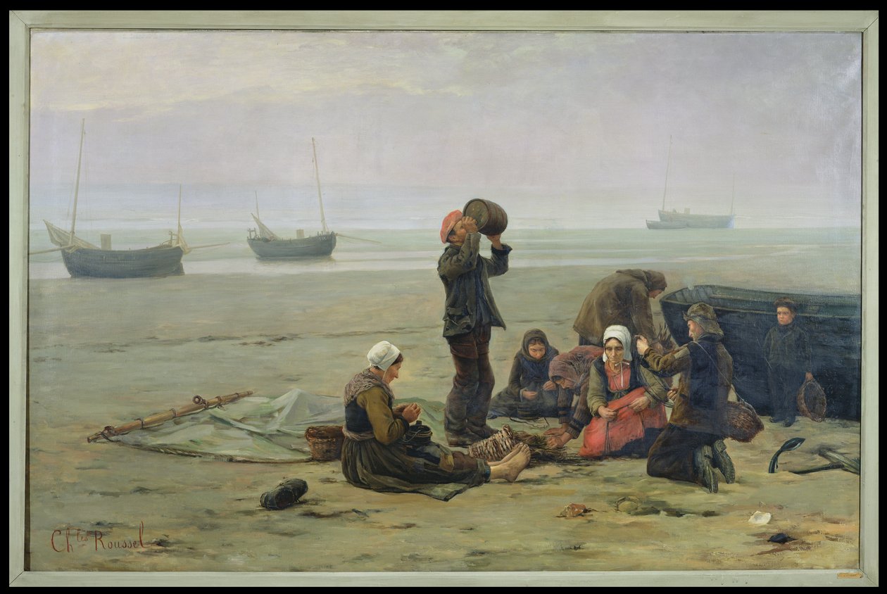 Venter på fisken, Berck-sur-Mer av Charles Emmanuel Joseph Roussel