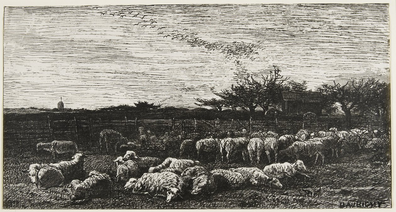 Grand Parc a Moutons, 1862 av Charles Francois Daubigny