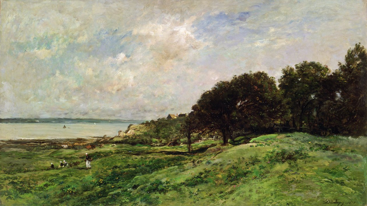 Kysten av Villerville, 1875 av Charles Francois Daubigny