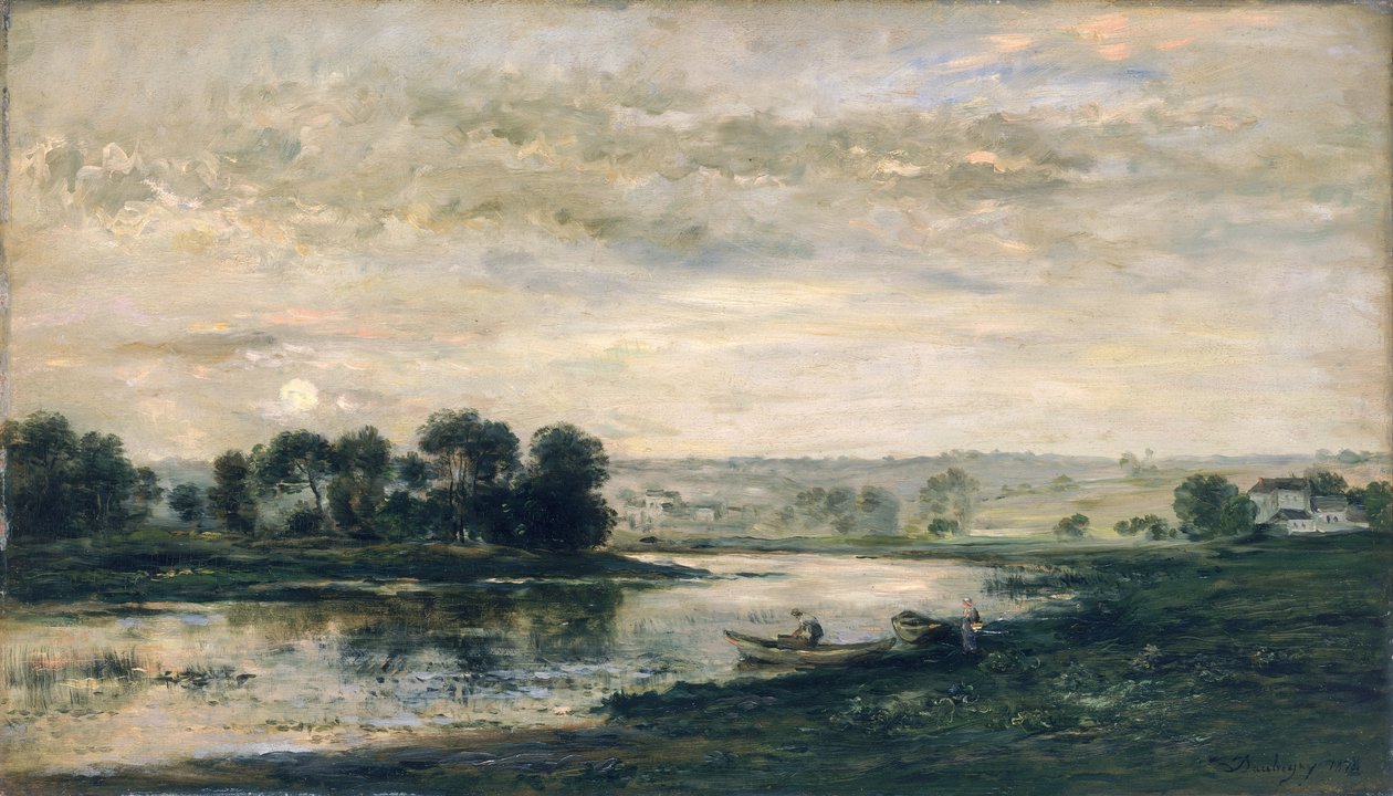 Kveld på Oise, 1872 av Charles Francois Daubigny