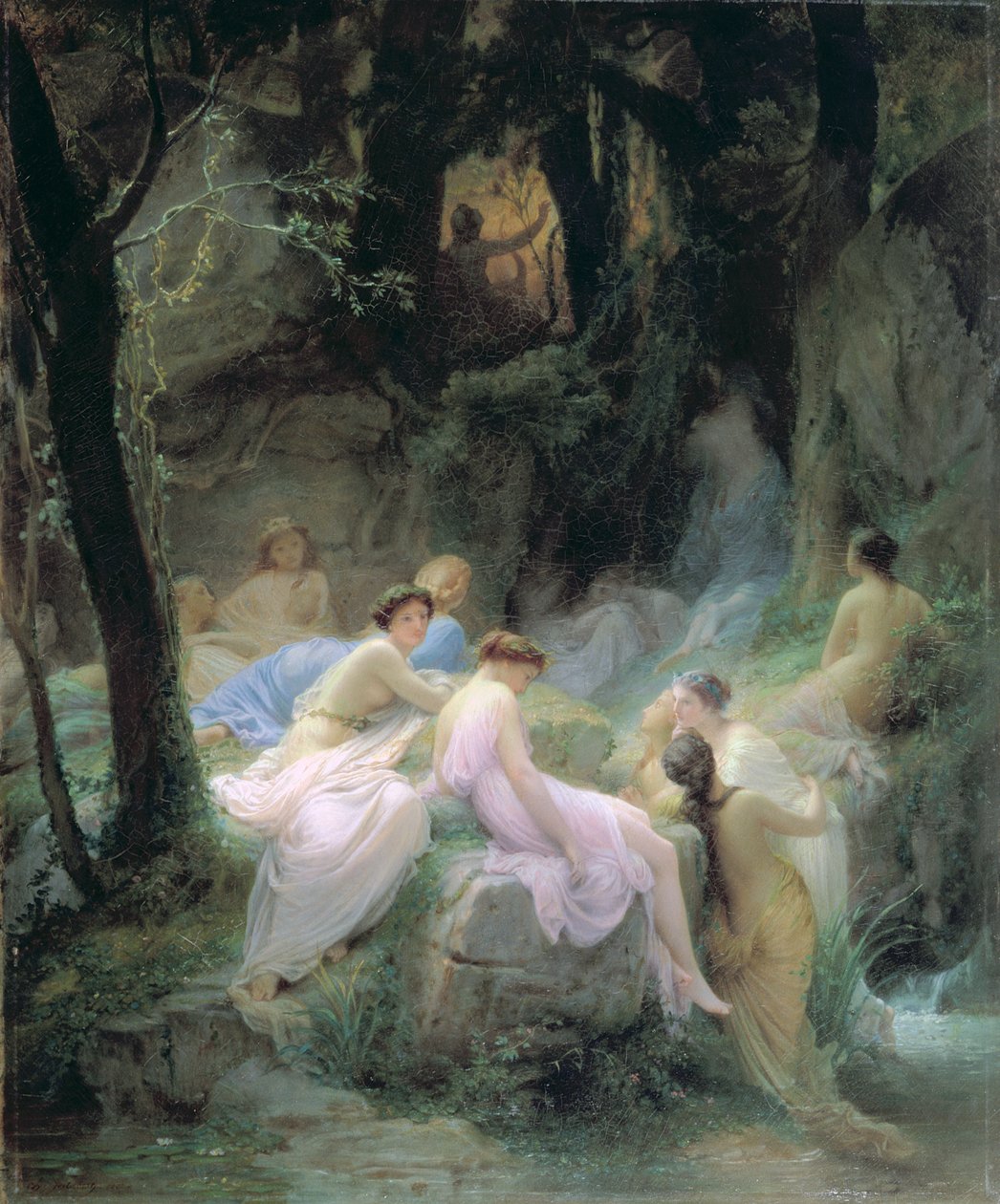 Nymfer som lytter til sangene til Orpheus, 1853 av Charles François Jalabert