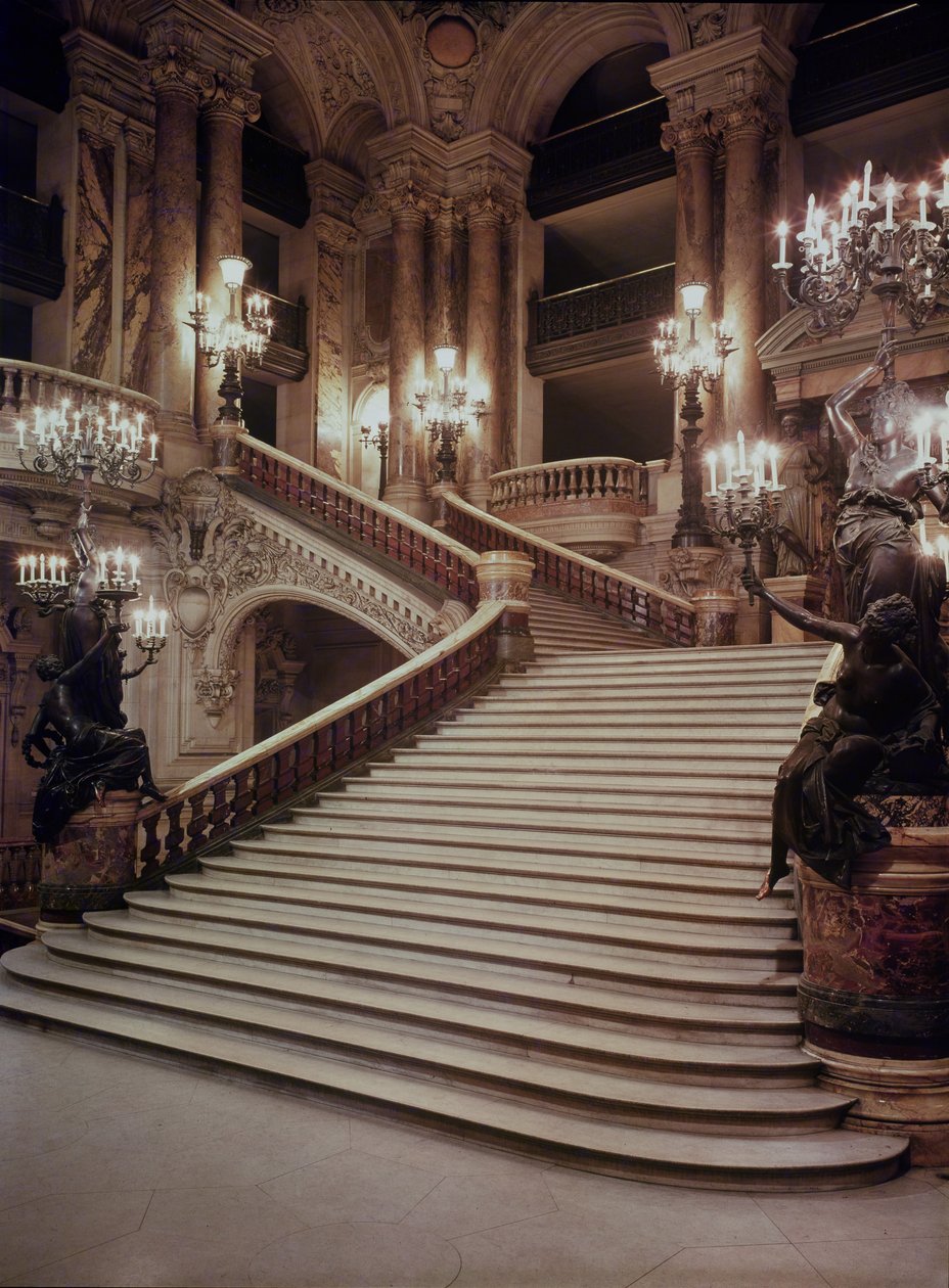 Den store trappen til Opera-Garnier, 1860-75 av Charles Garnier