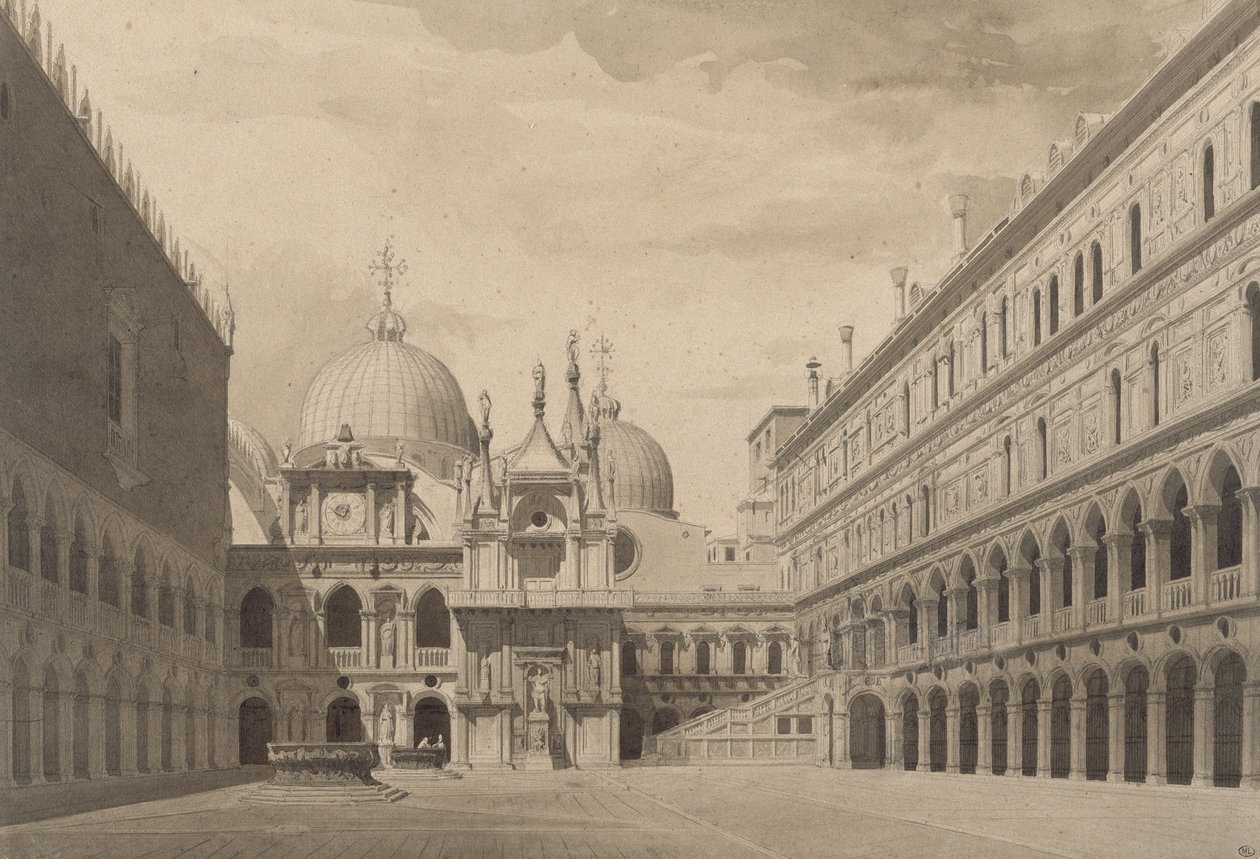 Gårdsplassen til Doges -palasset i Venezia av Charles Garnier