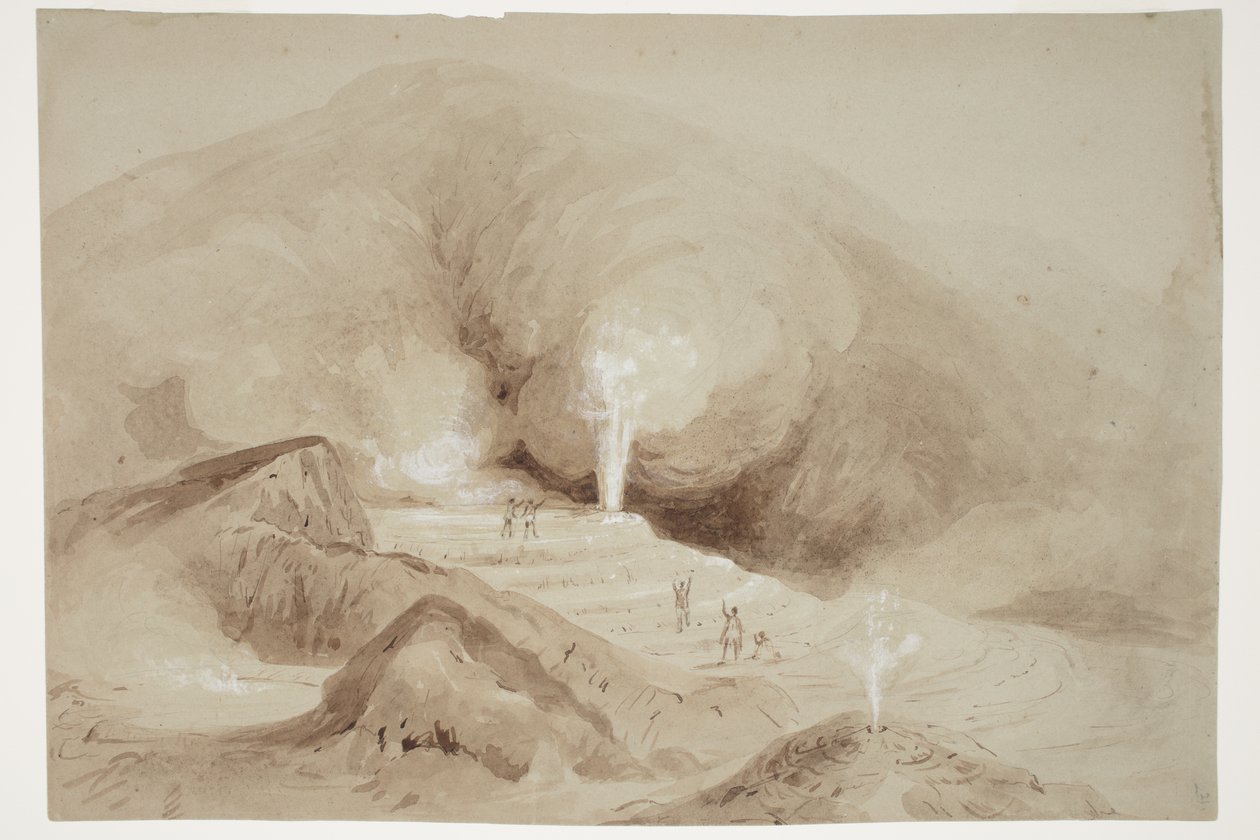 Intermitterende kokende vår nær Rotorua av Charles Heaphy