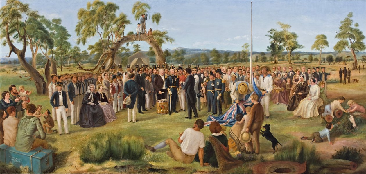 Proklamasjonen i Sør -Australia 1836 av Charles Hill