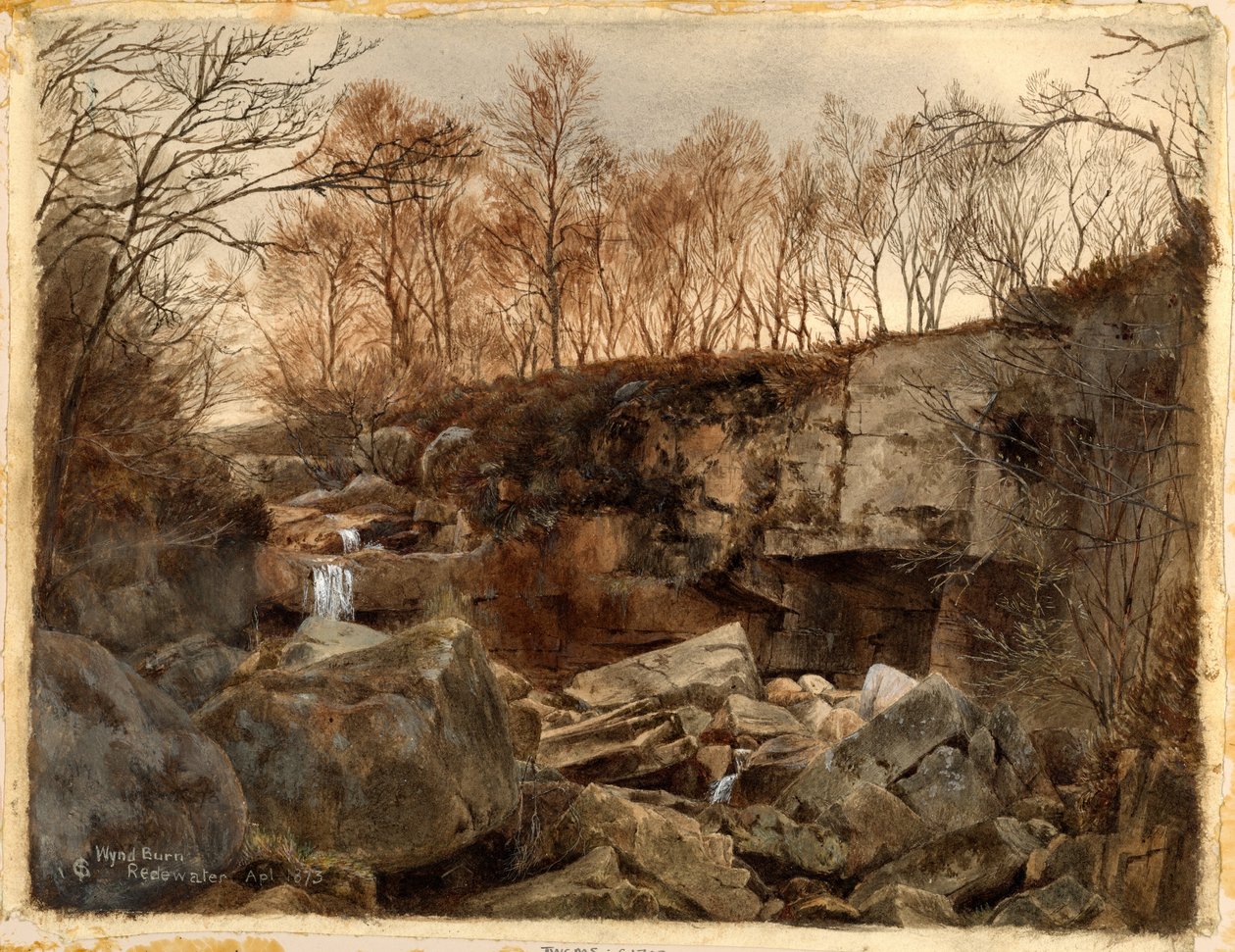 Wynd Burn, Redewater (kroppsfarge, blyant og wc på papir) av Charles James Spence