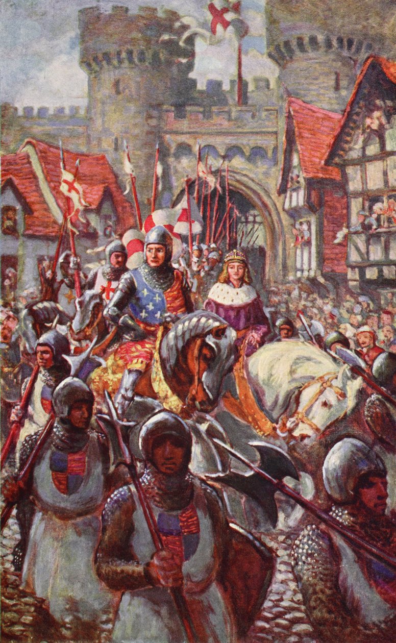 Edward V rir inn i London med Duke Richard, 1483, illustrasjon fra 
