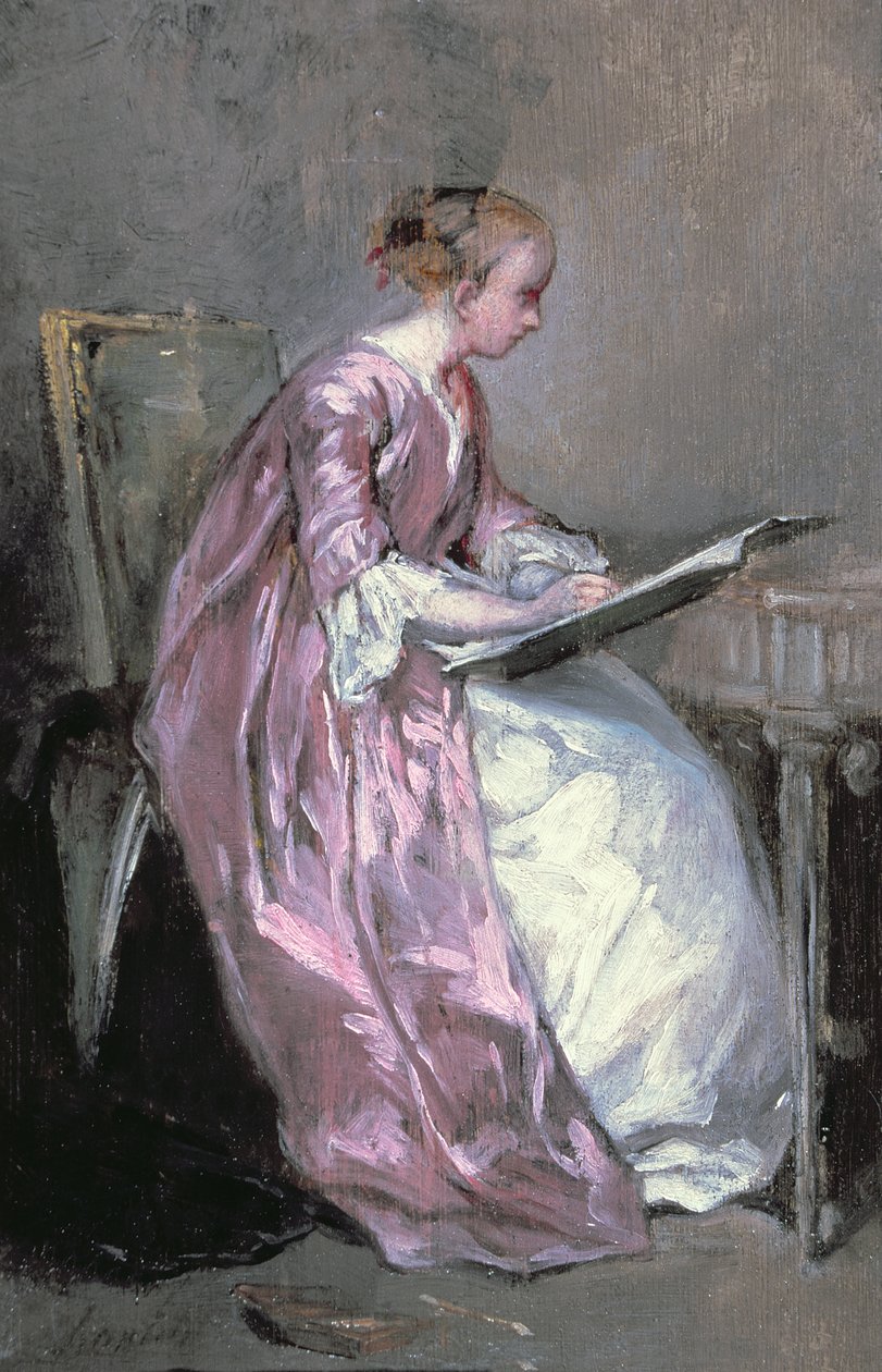 En ung jente tegning av Charles Joshua Chaplin