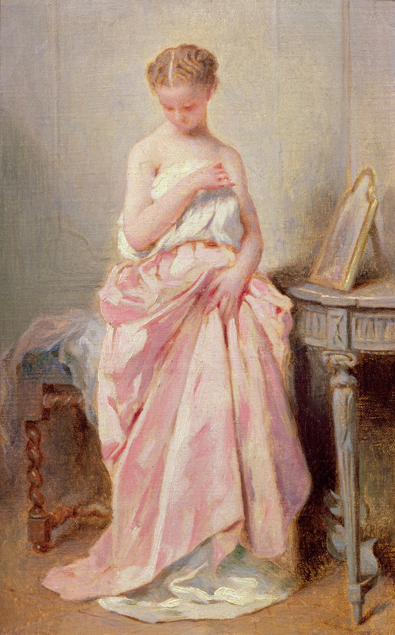 Jente i en rosa kjole av Charles Joshua Chaplin