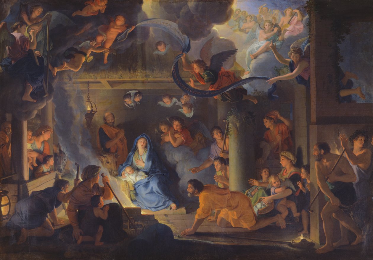 Tilbedelse av hyrdene, 1689 av Charles Le Brun
