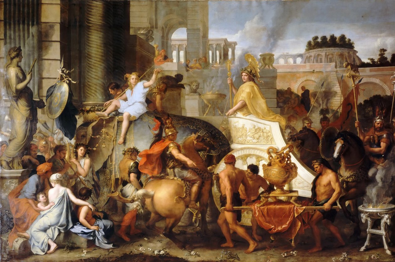 Innføring av Alexander i Babylon eller The Triumph of Alexander av Charles Le Brun