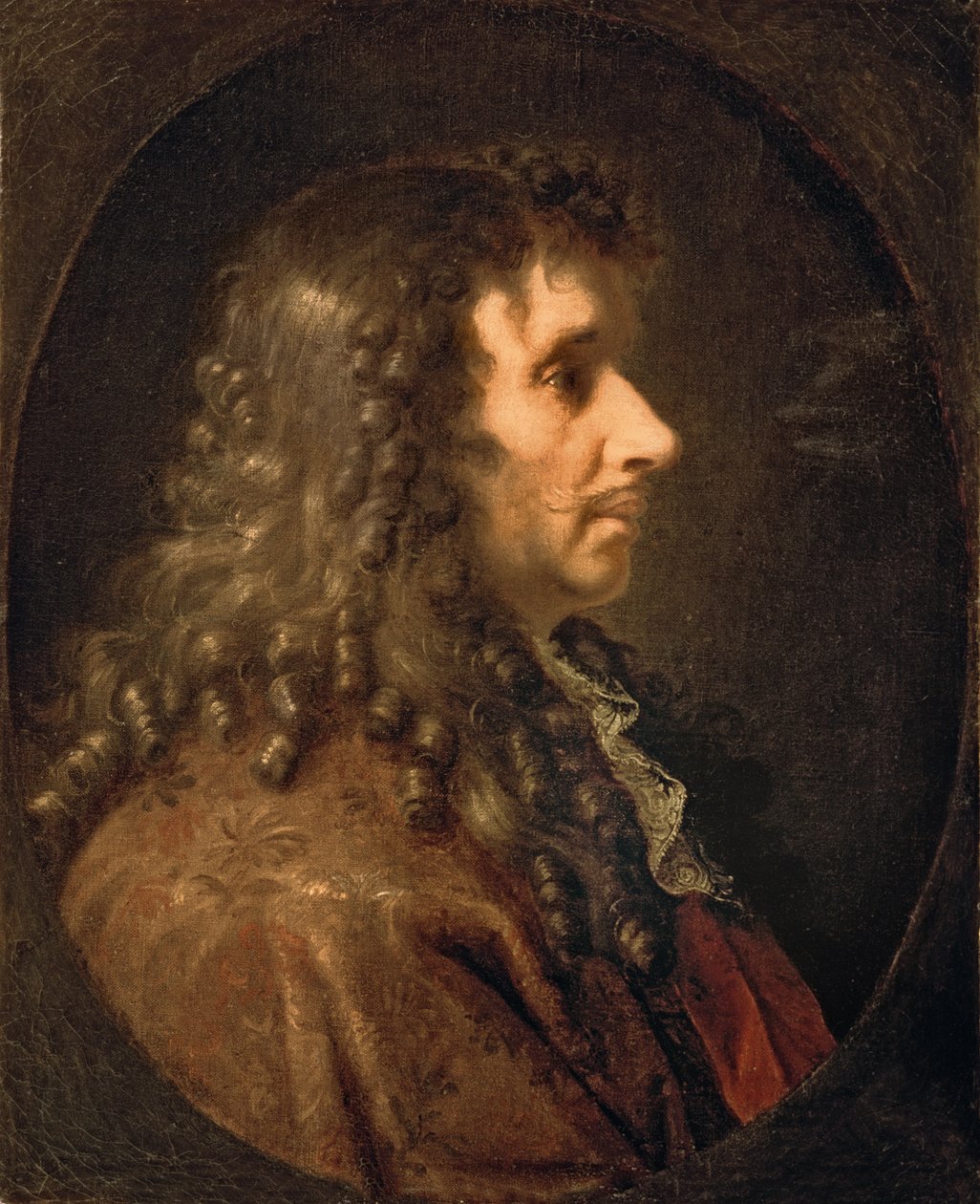 Portrett av Moliere (1622-73) 1660 av Charles Le Brun