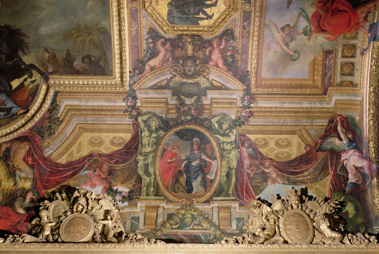 Forsoningen for de korsikanske angrepene i 1664, takmaleri fra Galerie des Glaces av Charles Le Brun