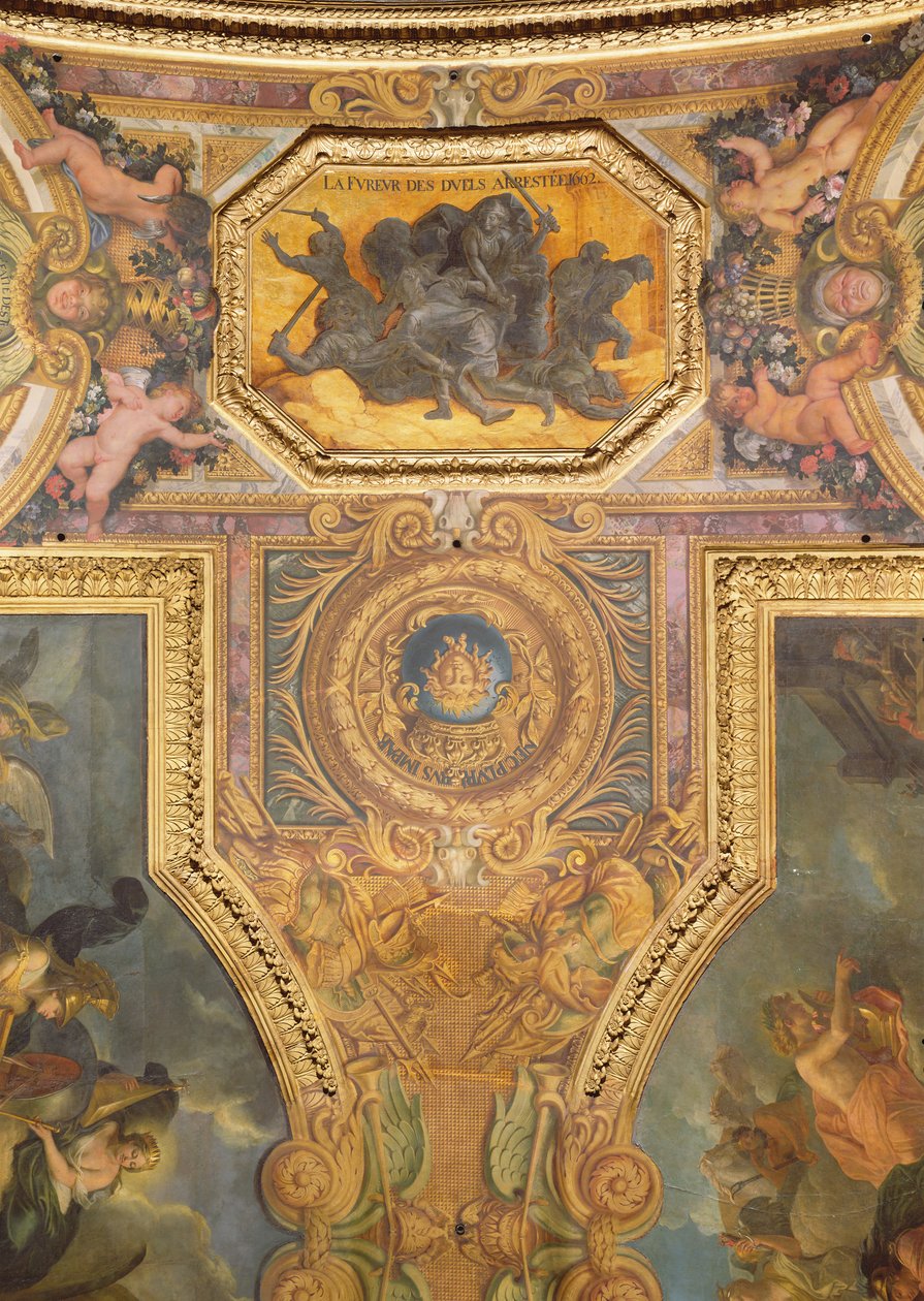 Slutten på manien for dueller i 1662, takmaleri fra Galerie des Glaces av Charles Le Brun