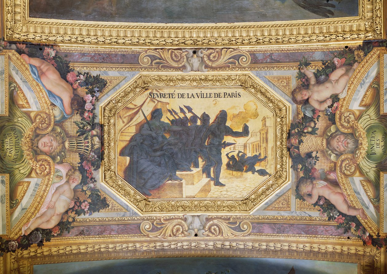 The Resistance of Paris, takmaleri fra Galerie des Glaces av Charles Le Brun