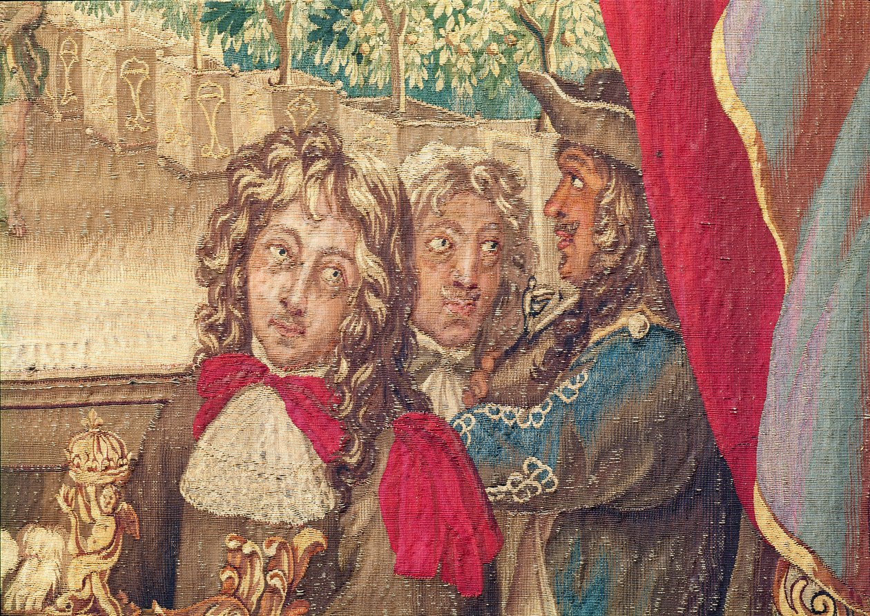 Tre personer, fra januar måned billedvev detalj av 391182 av Charles Le Brun