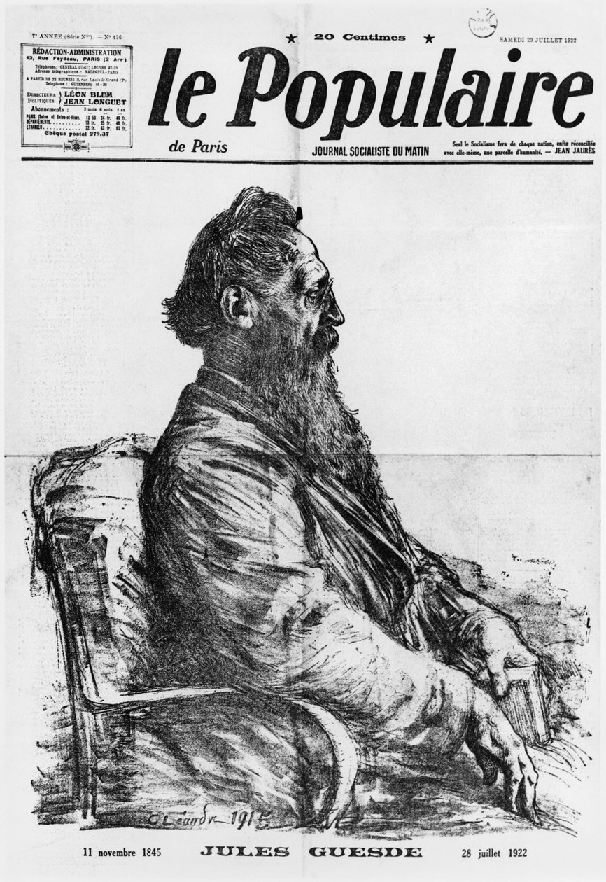 Jules Guesdes død, omslagsillustrasjon fra 