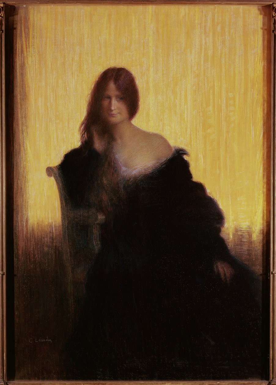 Portrett av en kvinne (pastell på papir) av Charles Leandre