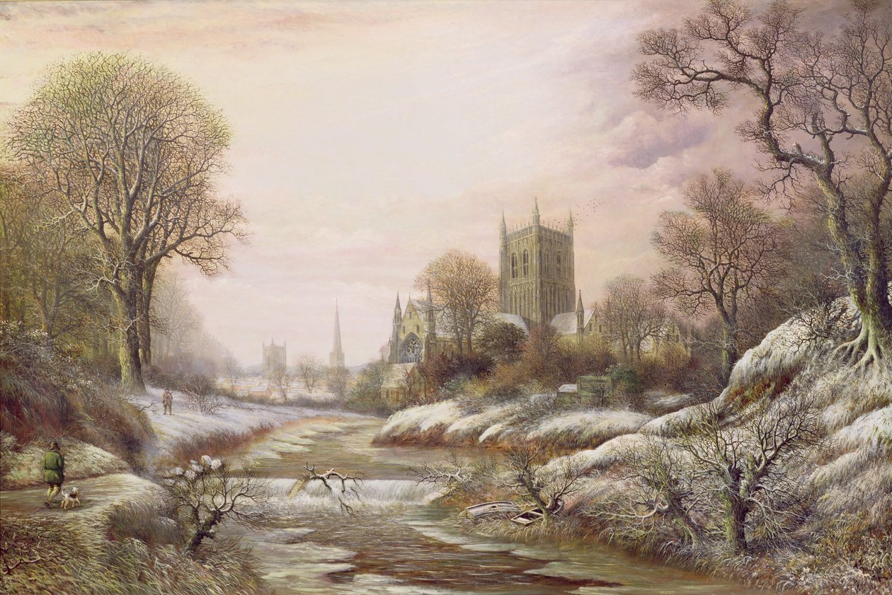 Worcester fra South West in the Snow, ca. 1875 av Charles Leaver