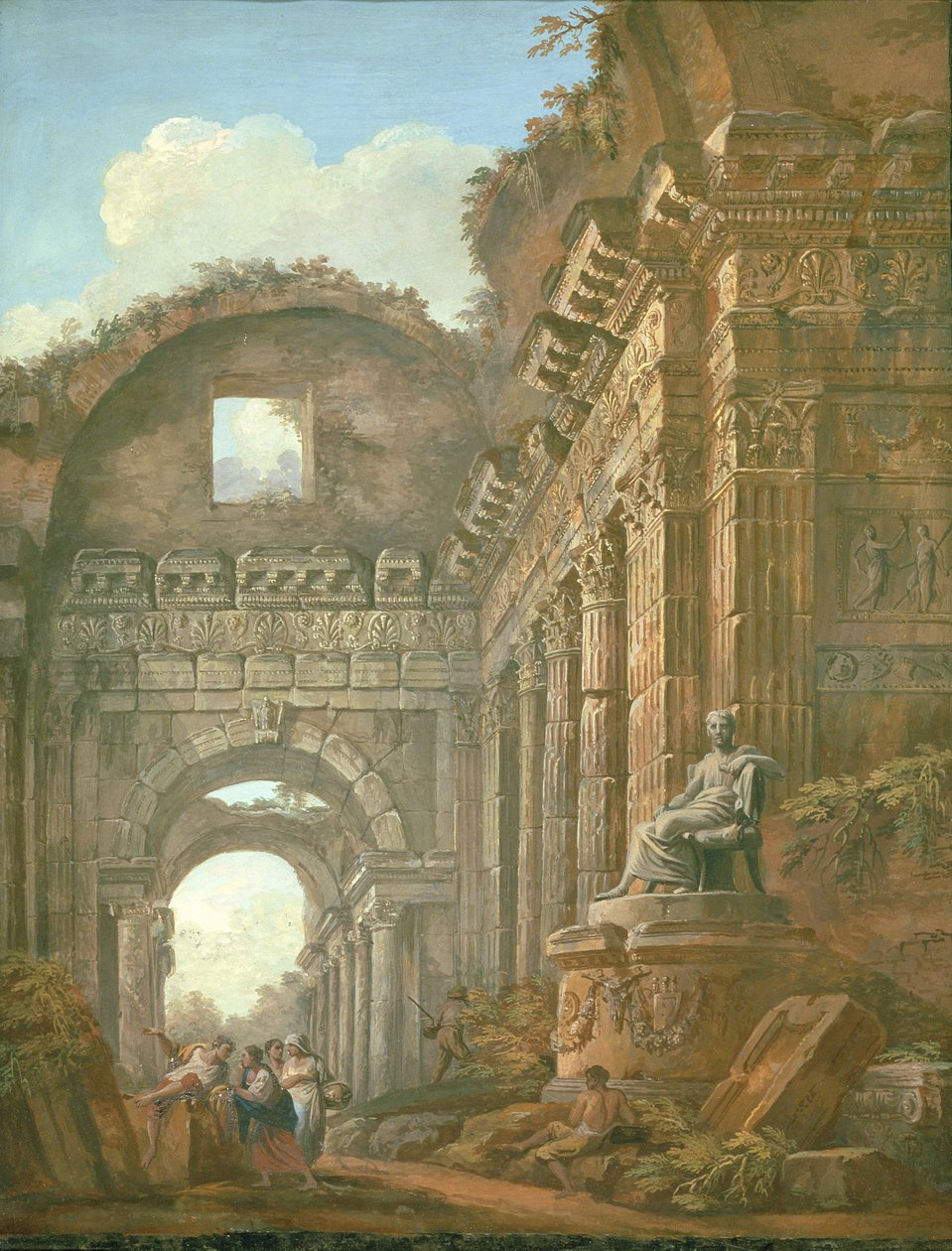 Arkitektoniske ruiner, 1765 av Charles Louis Clerisseau