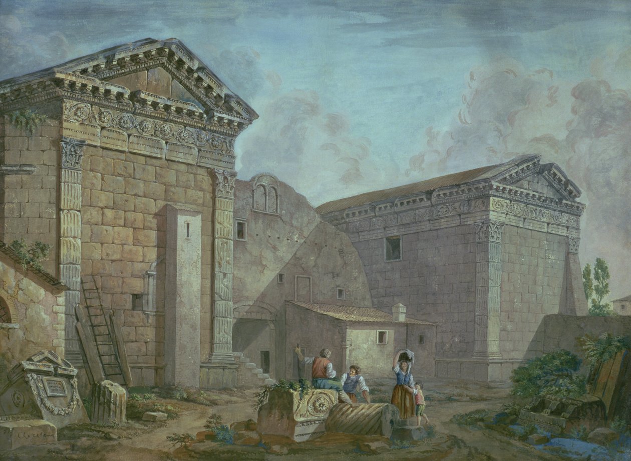 Augustus-tempelet, Pola, Istria av Charles Louis Clerisseau