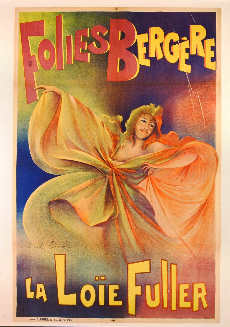 Plakatreklame for La Loie Fuller på Folies Bergere av Charles Lucas