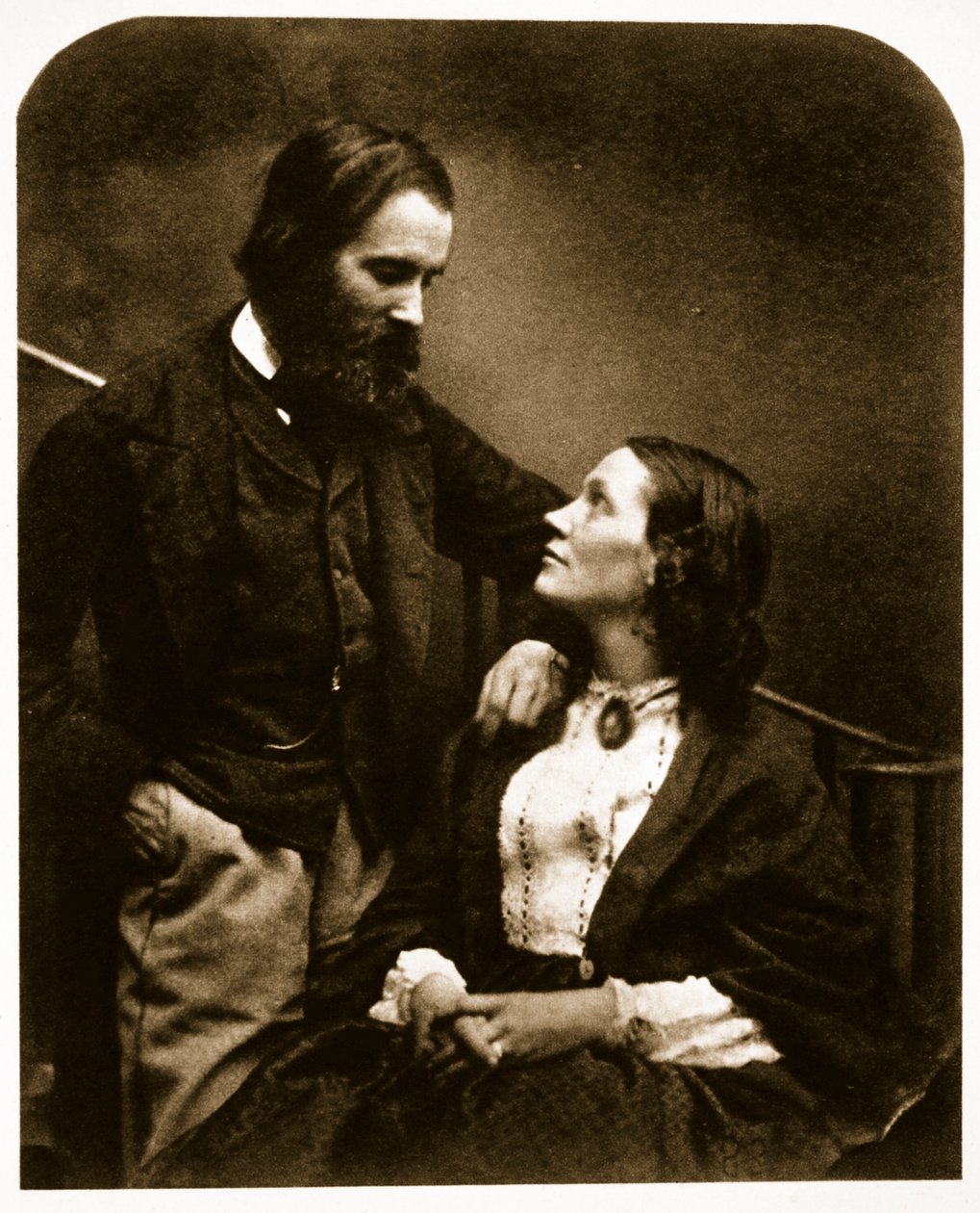 Alexander Munro og hans kone, 7. oktober 1863 (sepia-bilde) av Charles Lutwidge Dodgson