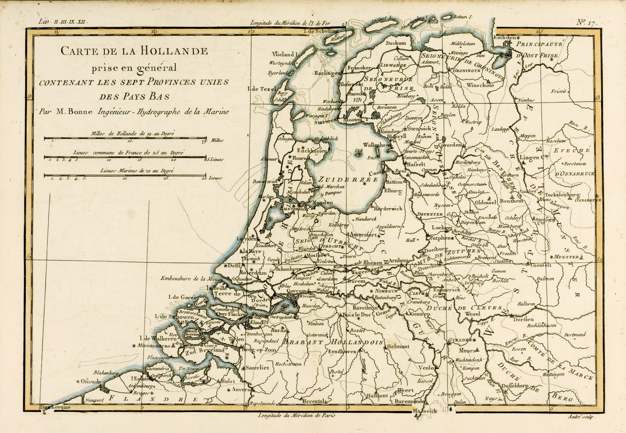 Holland inkludert de syv forente provinser i de lave landene, fra 