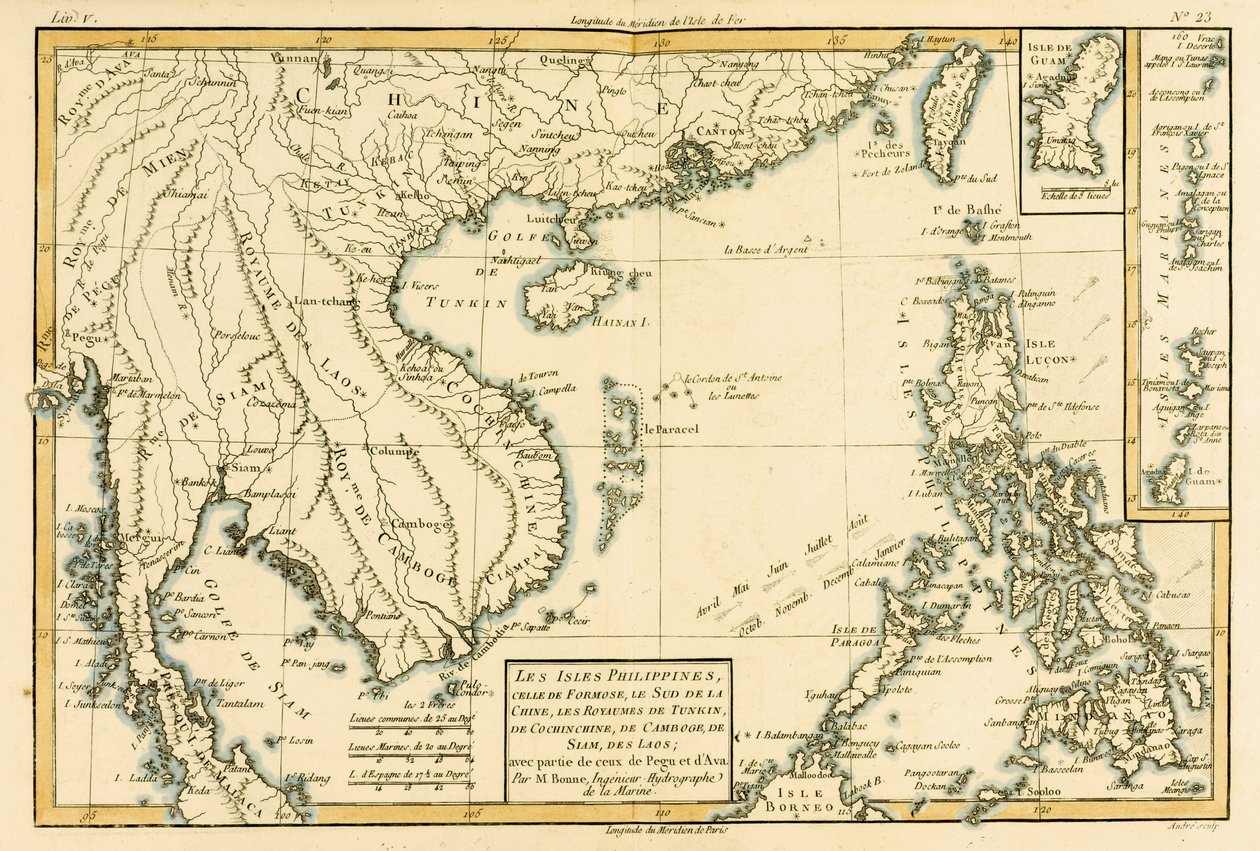 Filippinene, Formosa, Sør-Kina, kongedømmene Tonkin, Cochin Kina, Kambodsja, Siam, Laos og en del av Pegu og Ava, fra 