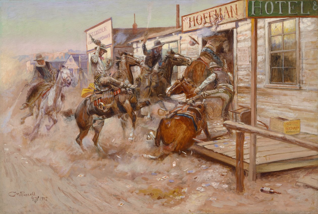 I Uten å banke på av Charles Marion Russell