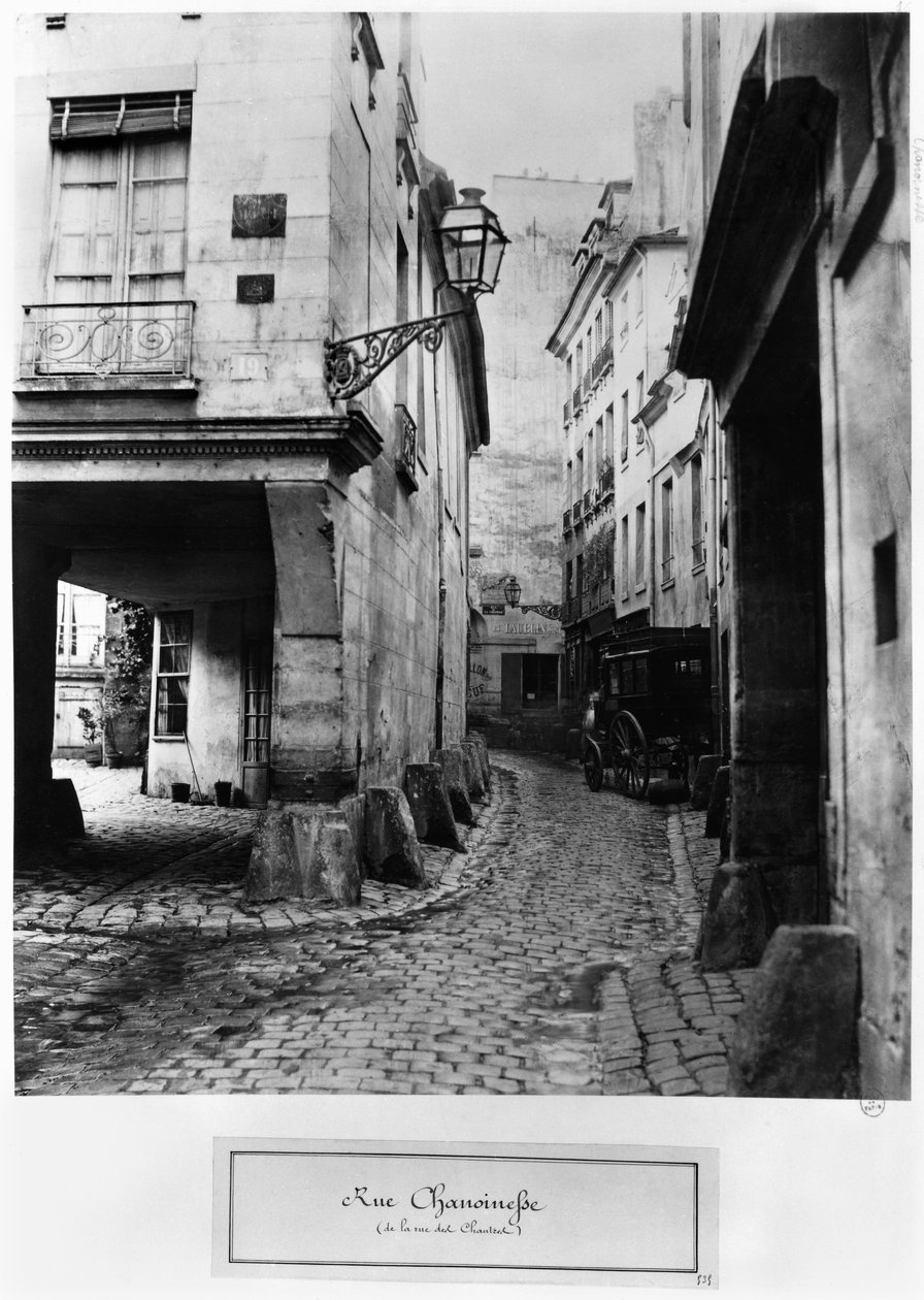 Rue Chanoinesse, fra rue des Chantres, Paris, 1858-78 av Charles Marville