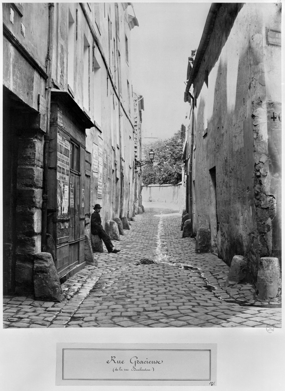 Rue Gracieuse, fra rue Daubenton, Paris, 1858-78 av Charles Marville