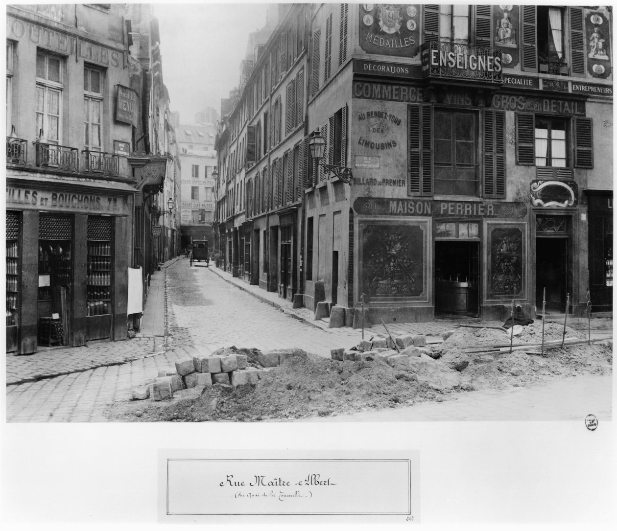 Rue Maitre Albert (fra Quai de la Tournelle) Paris, 1858-78 av Charles Marville