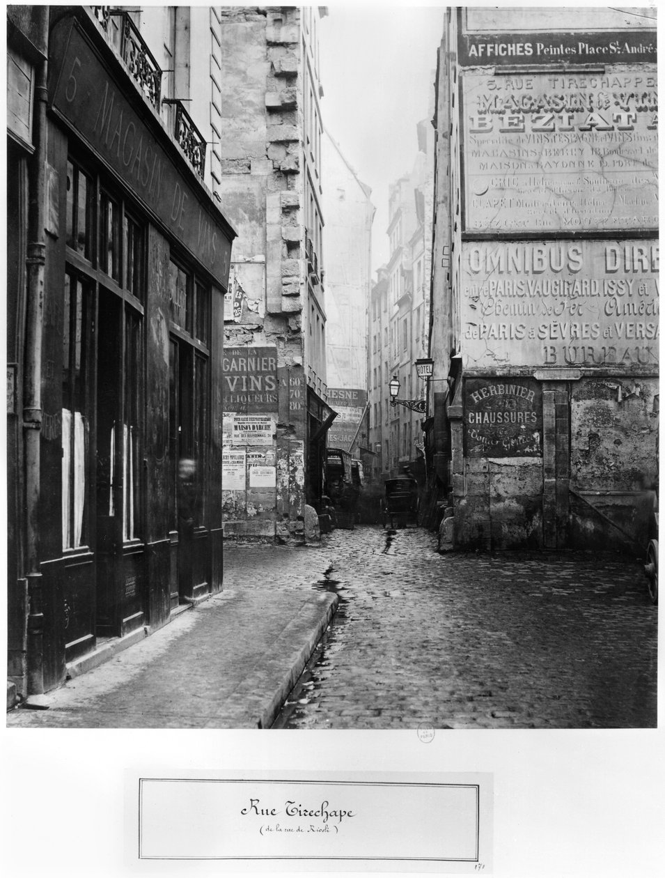 Rue Tirechape, fra rue de Rivoli, Paris, 1858-78 av Charles Marville
