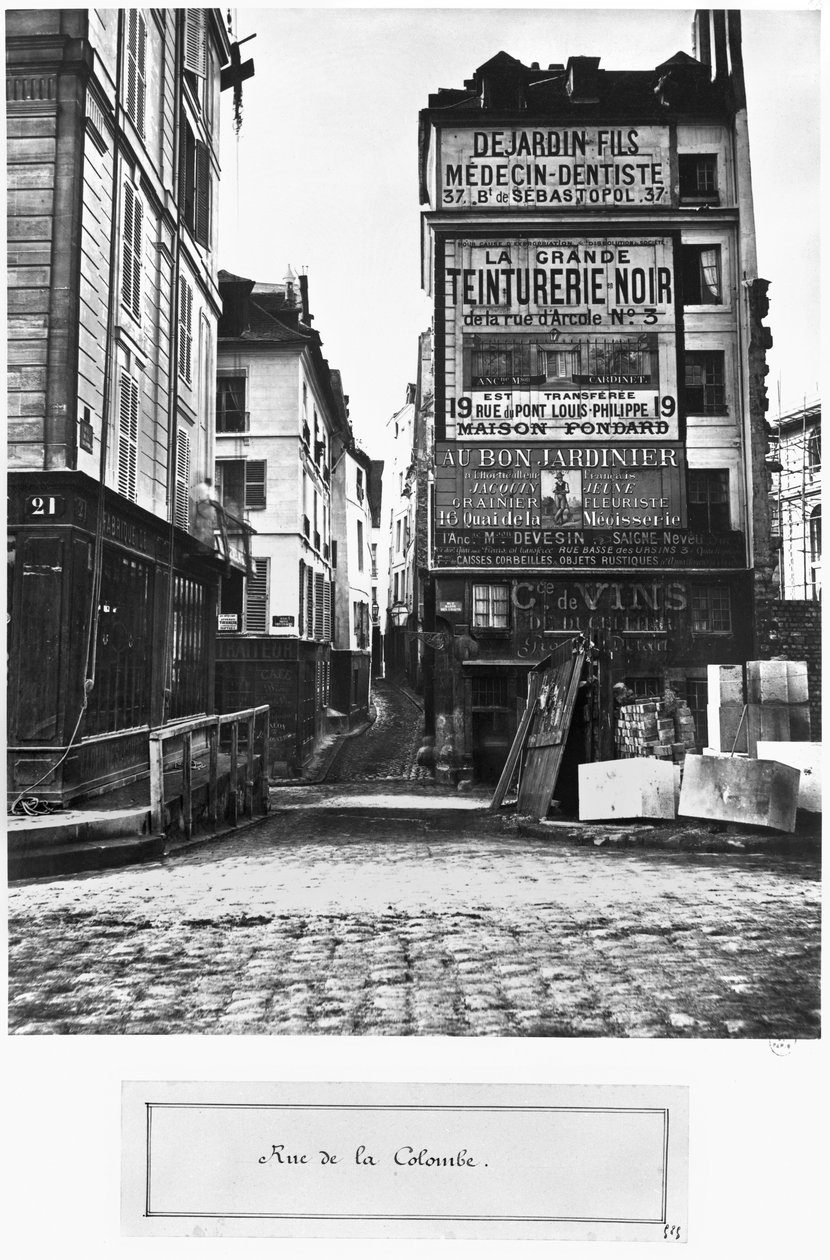 Rue de la Colombe, Paris, 1858-78 av Charles Marville