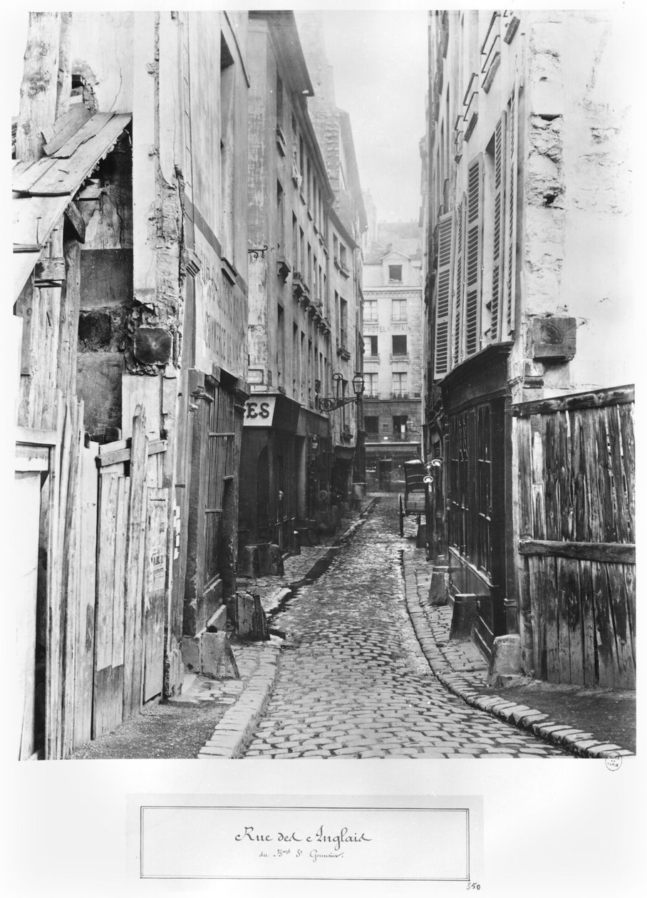 Rue des Anglais, fra Boulevard Saint-Germain, Paris, 1858-78 av Charles Marville